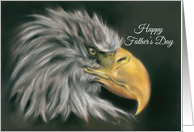 Happy Fathers Day Dramatic Bald Eagle Profile Portrait Artwork card