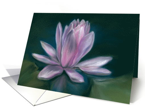Any Occasion Water Lily on Pond Pastel Artwork Blank card (1618352)