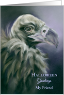 Custom Halloween for Friend Spooky Vulture Bird Artwork card