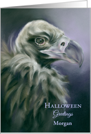 Personalized Name Halloween Spooky Vulture Bird Artwork M card