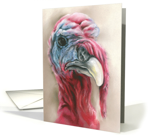 Thanksgiving Turkey Gobbler Portrait Pastel Artwork card (1625754)