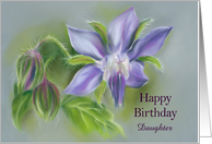 Personalized Birthday Relative Daughter Borage Flowers Herbal Pastel card