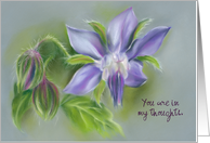 Custom Thinking of You Borage Flowers Herbal Pastel Art card
