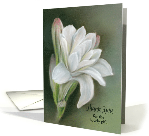 Custom Thank You for Gift Delicate White Flowers Tuberose... (1632630)