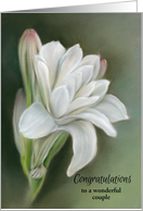 Personalized Marriage Congratulations White Flowers Tuberose Pastel card