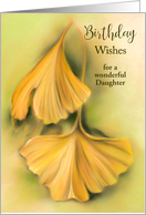 Custom Relative Daughter Birthday Wish Autumn Ginkgo Yellow Leaves card