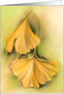 Any Occasion Autumn Ginkgo Yellow Leaves Pastel Artwork Blank card