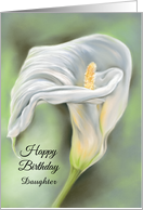 Personalized Relative Birthday Daughter Calla Flower White Lily Pastel card