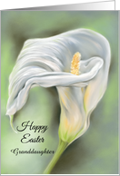 Personalized Easter Granddaughter Relative Calla Flower White Lily card