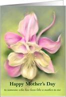 Personalized Like a Mother Pink Columbine Flower Pastel Art card