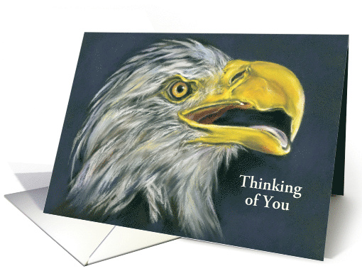 Custom Thinking of You Bald Eagle with Open Beak Profile... (1655478)