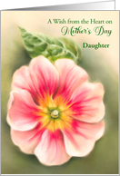 Mothers Day Daughter Pink and Red Primrose with Leaf Custom card