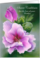Custom Condolences Loss of Mother Rose of Sharon Hibiscus Pastel card