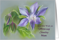 Custom Mothering Sunday for Mum Borage Flowers Herbal Pastel Art card
