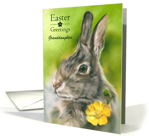 Custom Relative Easter Granddaughter Bunny Rabbit Buttercup Art card