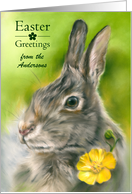 Personalized Easter from our Home to Yours Bunny Rabbit Buttercup Art card