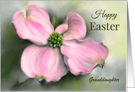 Custom Relative Easter Granddaughter Pink Dogwood Spring Floral Pastel card