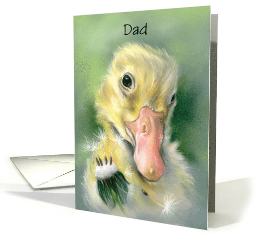 Custom Fathers Day for Dad Gosling Chick Dandelion Pastel... (1674744)