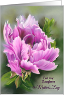 Custom Relative Mothers Day for Daughter Pink Peony Flower Pastel card