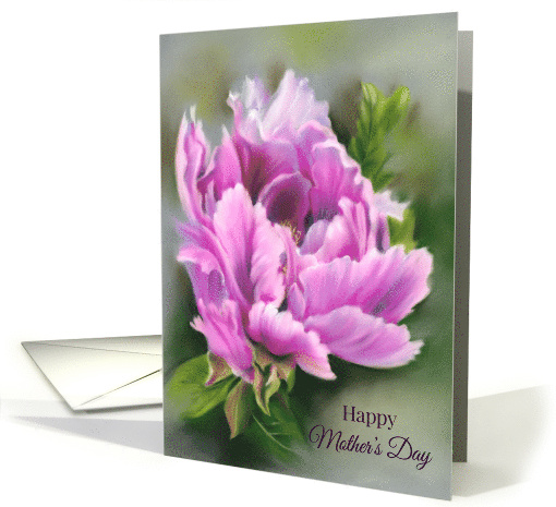Happy Mothers Day Pink Peony Flower Pastel Artwork card (1678878)