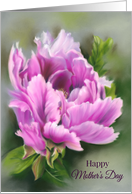 Happy Mothers Day Pink Peony Flower Pastel Artwork card