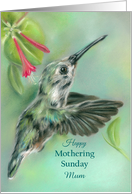Custom Mothering Sunday for Mum Hummingbird with Honeysuckle Pastel card