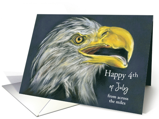 Custom July 4th from Across the Miles Bald Eagle with Open Beak card