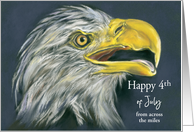 Custom July 4th from Across the Miles Bald Eagle with Open Beak card