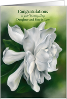 Custom Wedding Congratulations Daughter Son in Law Gardenia Flower card