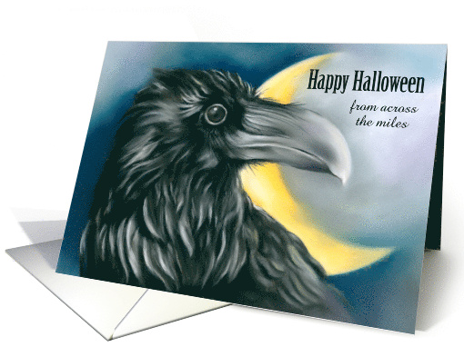 Halloween Across the Miles Spooky Black Raven Crescent... (1689748)