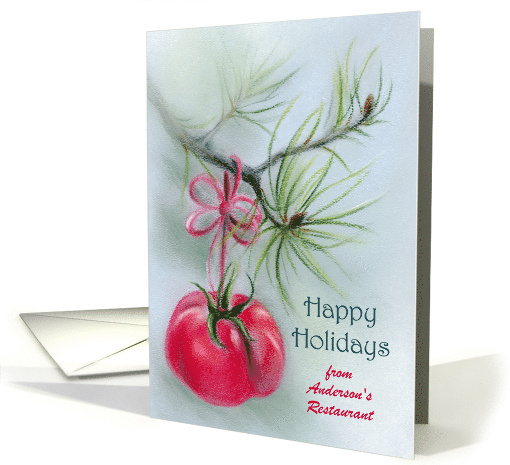 Restaurant Custom Business Happy Holidays Red Tomato with... (1694274)