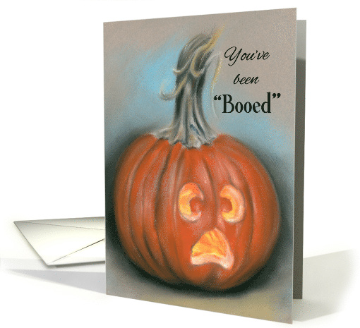 Boo Basket Neighborhood Game Halloween Jack O Lantern Pumpkin Art card