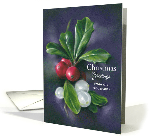 From Custom Name Christmas Winter Berries Holly Mistletoe... (1702608)