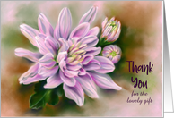 Thank You for Gift Custom Pink Chrysanthemums Flower Pastel Art card
