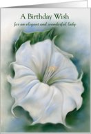 Birthday Wish for Her White Flower Datura Pastel Personalized card