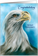 Personalized Name Congratulations Bald Eagle Yearning for Sky card