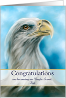 Congratulations Eagle Scout Son Bald Eagle and Sky Custom card
