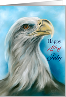 Happy Fourth of July Bald Eagle Yearning for Sky Bird Art card