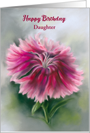Daughter Birthday Dianthus Pink Carnation Flower Custom Relative card