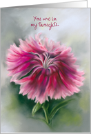 Thinking of You Dianthus Pink Carnation Pastel Flower Custom card