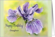 Daughter Birthday Iris Purple Flower Pastel Custom Relative card