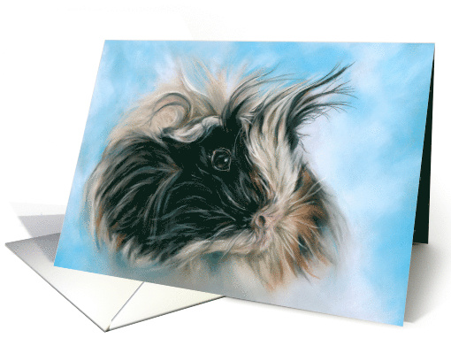 Any Occasion Cute Fluffy Guinea Pig Animal Art Blank card (1723958)