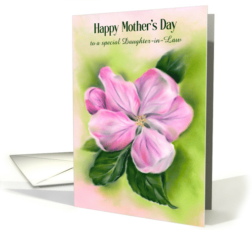 Mothers Day Daughter in Law Pink Apple Blossom Flower Custom card