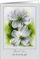 Thank You for Gift White Dogwood Pair Spring Pastel Flower Custom card