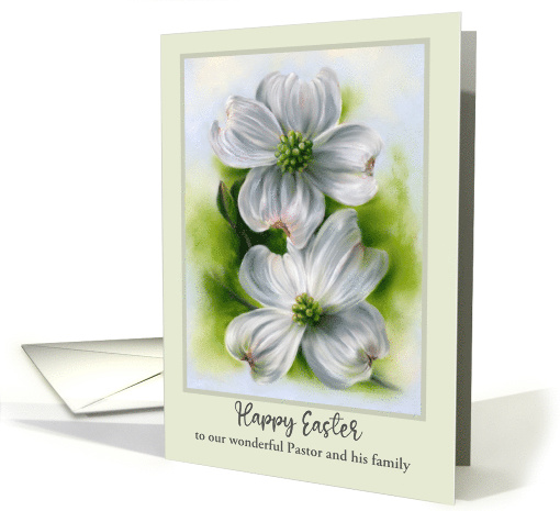 Easter for Pastor and Family White Dogwood Pair Personalized card