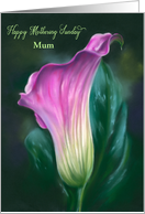 Mothering Sunday Mum Pink Calla Lily Pastel Flower Art Custom card