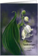 Marriage Anniversary Lily of the Valley White Flowers Custom card