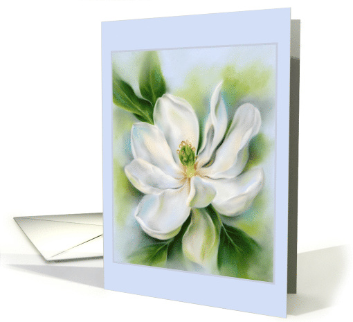 Any Occasion Sweet Bay Magnolia White Flower Art Blank card (1732942)