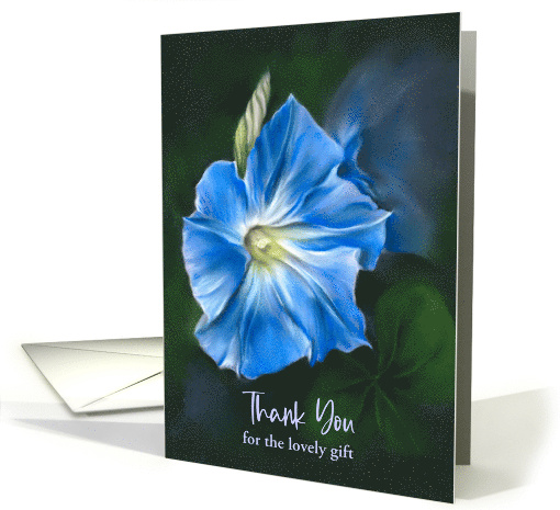 Thank You for Gift Blue Morning Glory Flower Art Custom card (1735220)