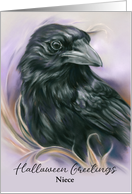 Halloween Niece Crow Autumn Corn Black Bird Custom Relative card